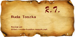 Ruda Toszka névjegykártya